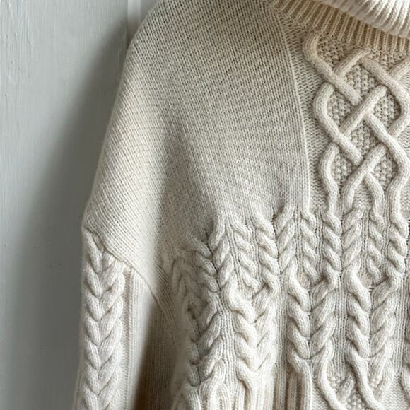 Matin Kim Off-White Cable Knit Turtleneck Sweater - Picture 4 of 10